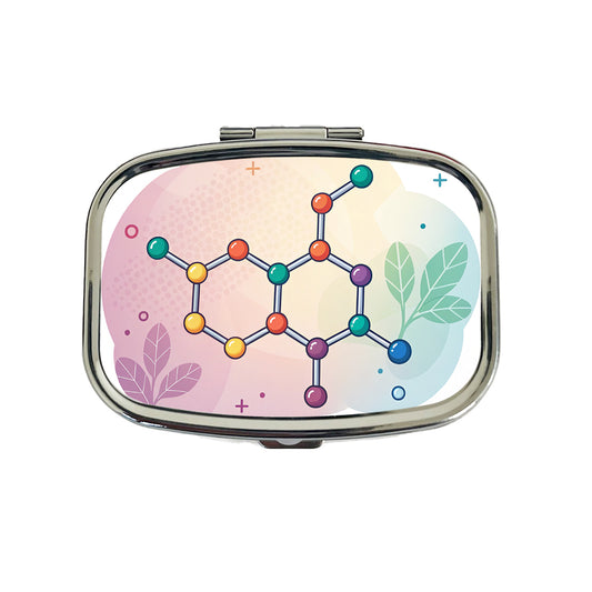 Serotonin Molecule Aesthetic Science Travel Pill Box Case