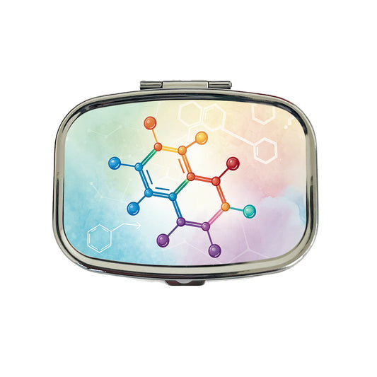 Serotonin Molecule Science Scientific Travel Pill Box Case