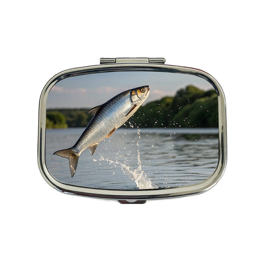 Shad Fish Jumping Fishing Travel Pill Box Case
