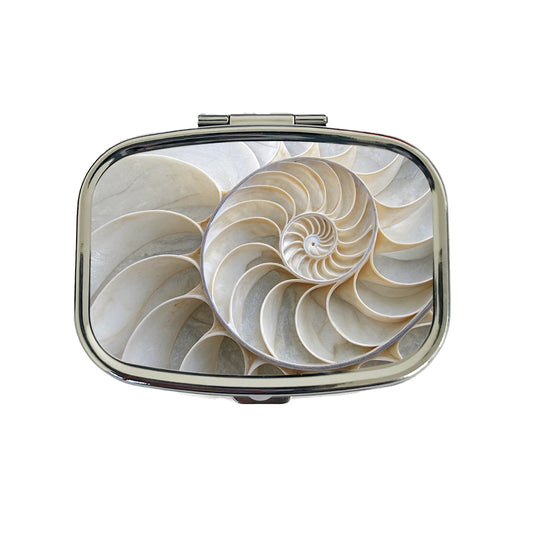 Shell Marble Swirl Travel Pill Box Case