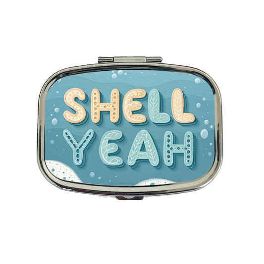 Shell Yeah Sea Foam Ocean Beach Travel Pill Box Case