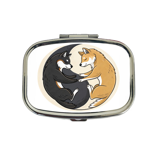 Shiba Inus Yin Yang Dogs Travel Pill Box Case