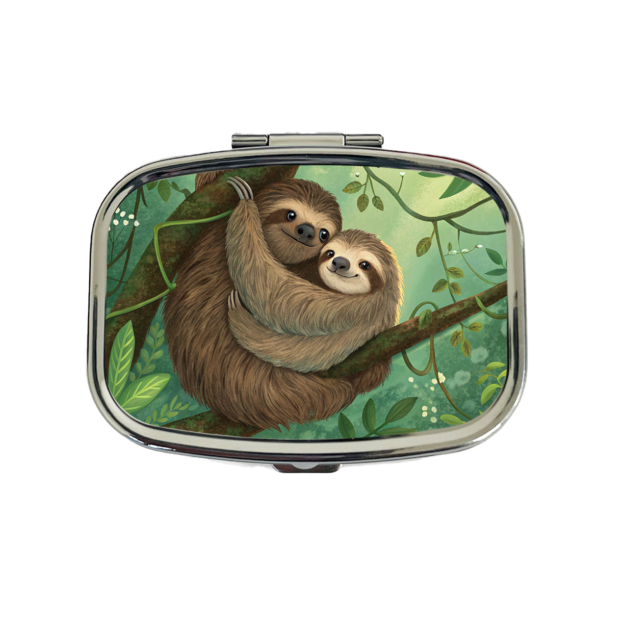 Sloths Hugging Love Travel Pill Box Case