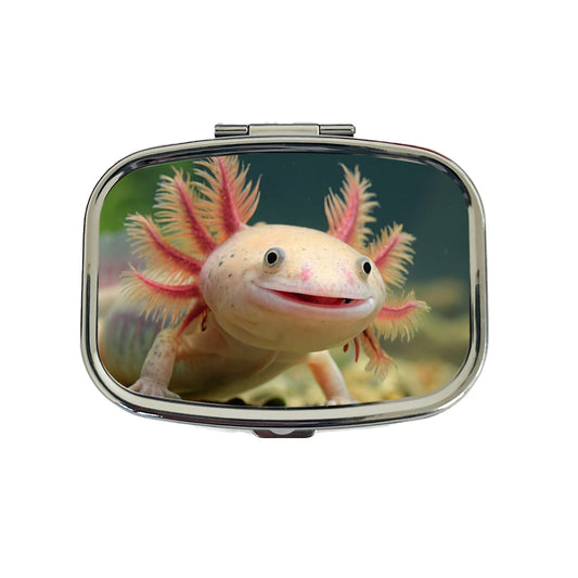 Smiling Axolotl Adorable Travel Pill Box Case