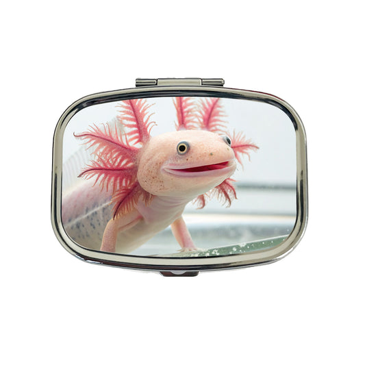 Smiling Axolotl Cute Funny Travel Pill Box Case