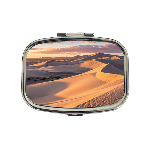 Soft Rolling Sand Dunes At Golden Hour Desert Travel Pill Box Case