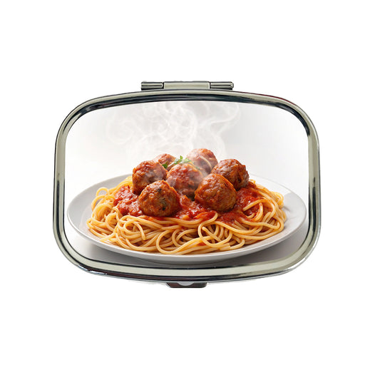 Spaghetti And Meatballs Italian Plate Travel Pill Box Case