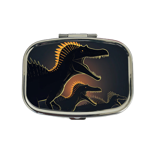 Spinosaurus Silhouettes Night Dinosaurs Travel Pill Box Case