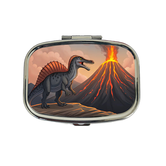 Spinosaurus Volcano Erupting Dinosaur Travel Pill Box Case