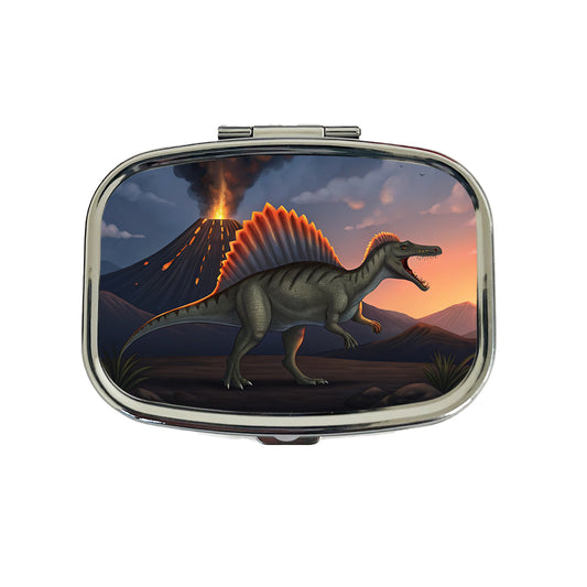 Spinosaurus Volcano Lava Dinosaur Travel Pill Box Case