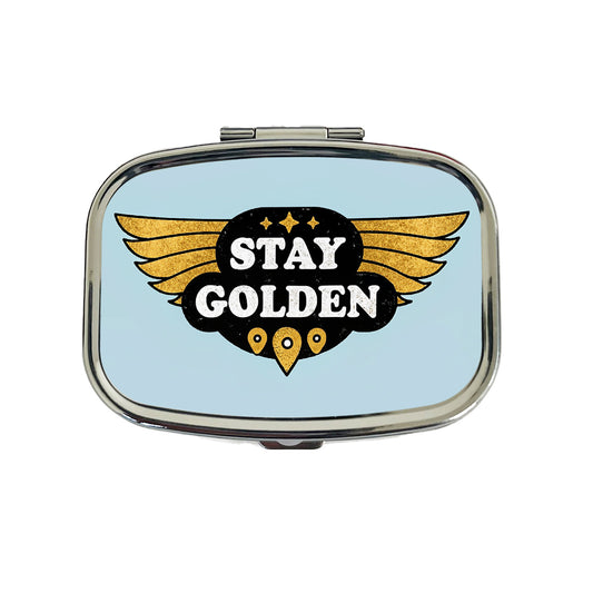 Stay Golden Funny Travel Pill Box Case