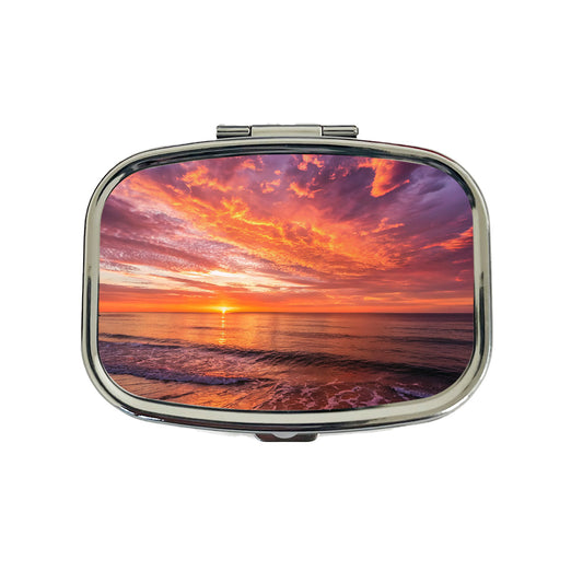 Sunrise Sunset Over The Ocean Travel Pill Box Case