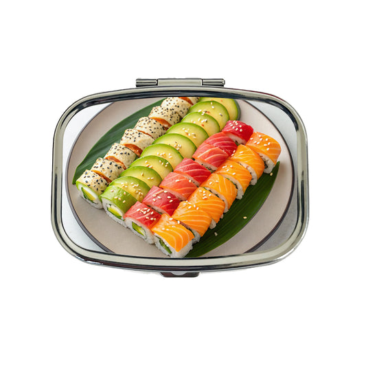 Sushi Rolls Plate Travel Pill Box Case