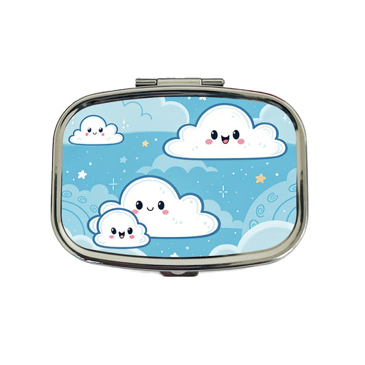 Sweet Puffy Clouds Kawaii Style Travel Pill Box Case