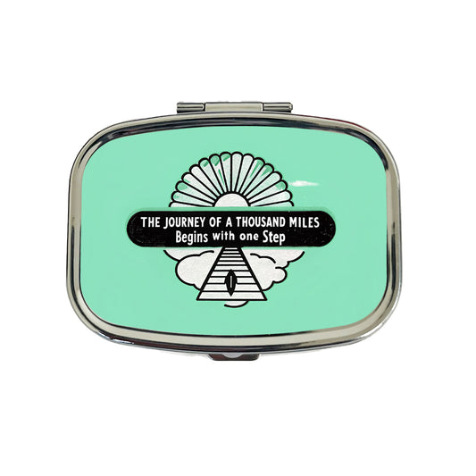 The Journey Of A Thousand Miles Begins With One Step Inspirational Travel Pill Box Case
