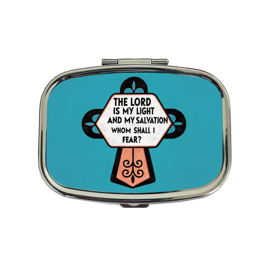 The Lord Is My Light And My Salvation Whom Shall I Fear Cross Bible Verse Travel Pill Box Case