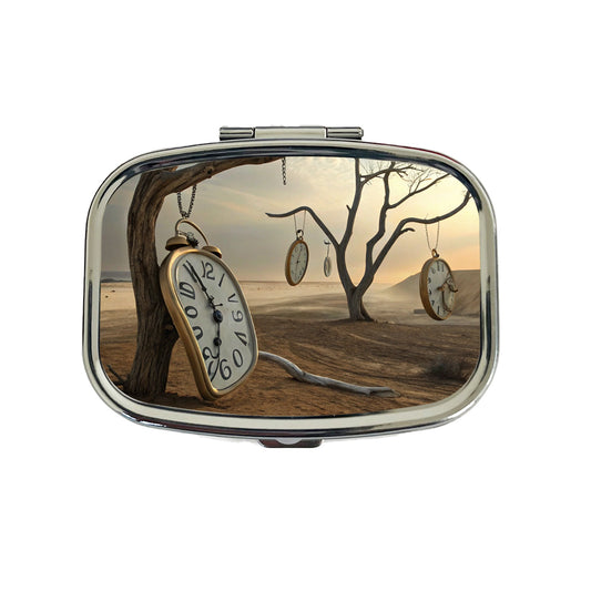 The Persistence Of Memory By Salvador Dali Parody Clocks Travel Pill Box Case