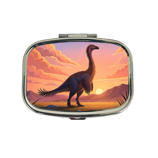Therizinosaurus Sunset Sunrise Dinosaur Travel Pill Box Case
