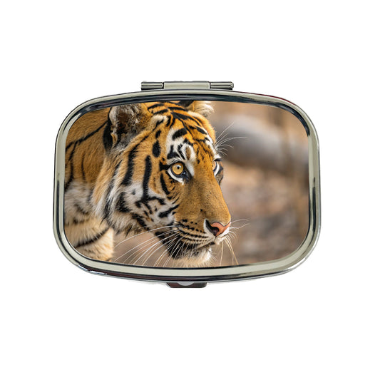 Tiger Eyes Close Up Travel Pill Box Case