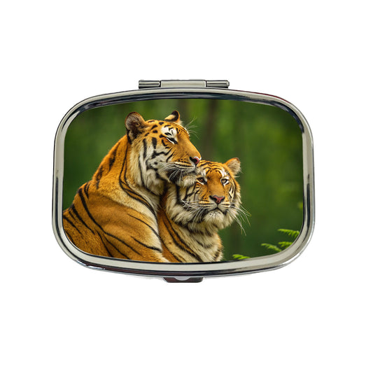 Tigers Hug Love Travel Pill Box Case