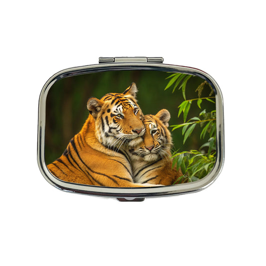 Tigers Hugging Love Travel Pill Box Case
