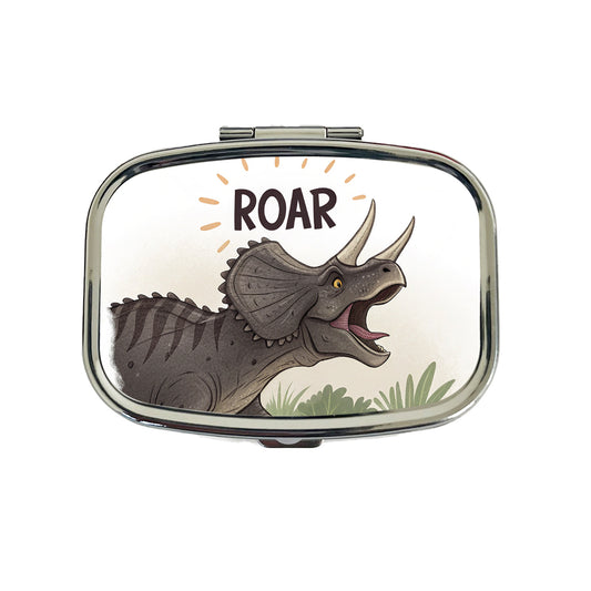 Triceratops Roar Dinosaur Travel Pill Box Case