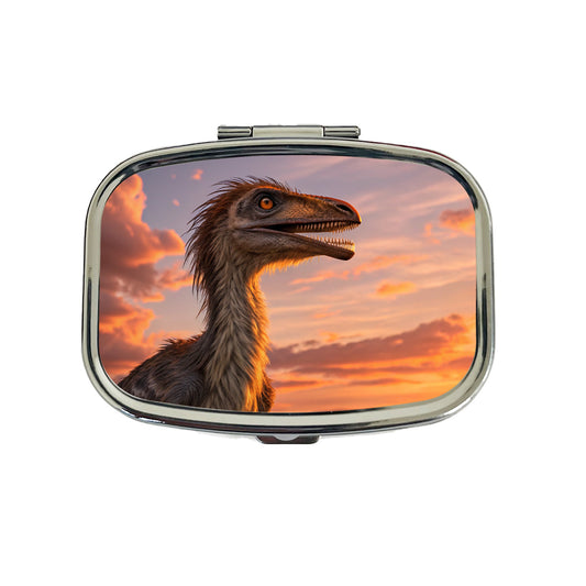 Troodon Sunset Dinosaur Travel Pill Box Case