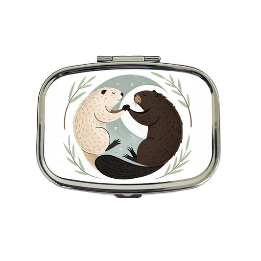 Two Beavers Yin Yang Travel Pill Box Case