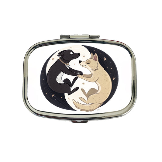 Two Dogs Yin Yang Travel Pill Box Case