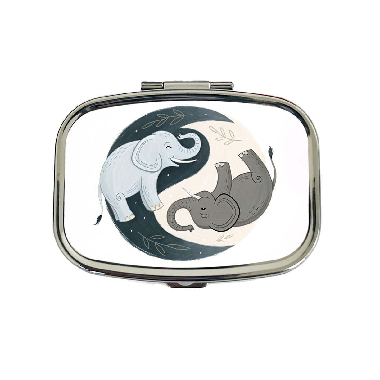 Two Elephants Yin Yang Travel Pill Box Case