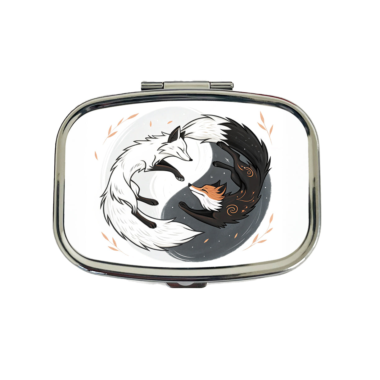 Two Foxes Yin Yang Travel Pill Box Case