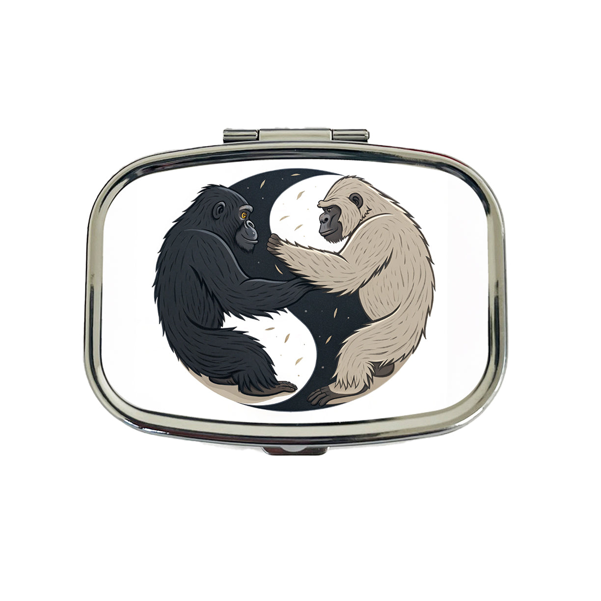 Two Gorillas Yin Yang Travel Pill Box Case