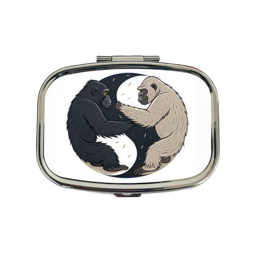 Two Gorillas Yin Yang Travel Pill Box Case