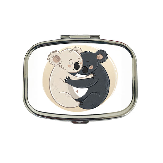 Two Koalas Yin Yang Dark Light Travel Pill Box Case