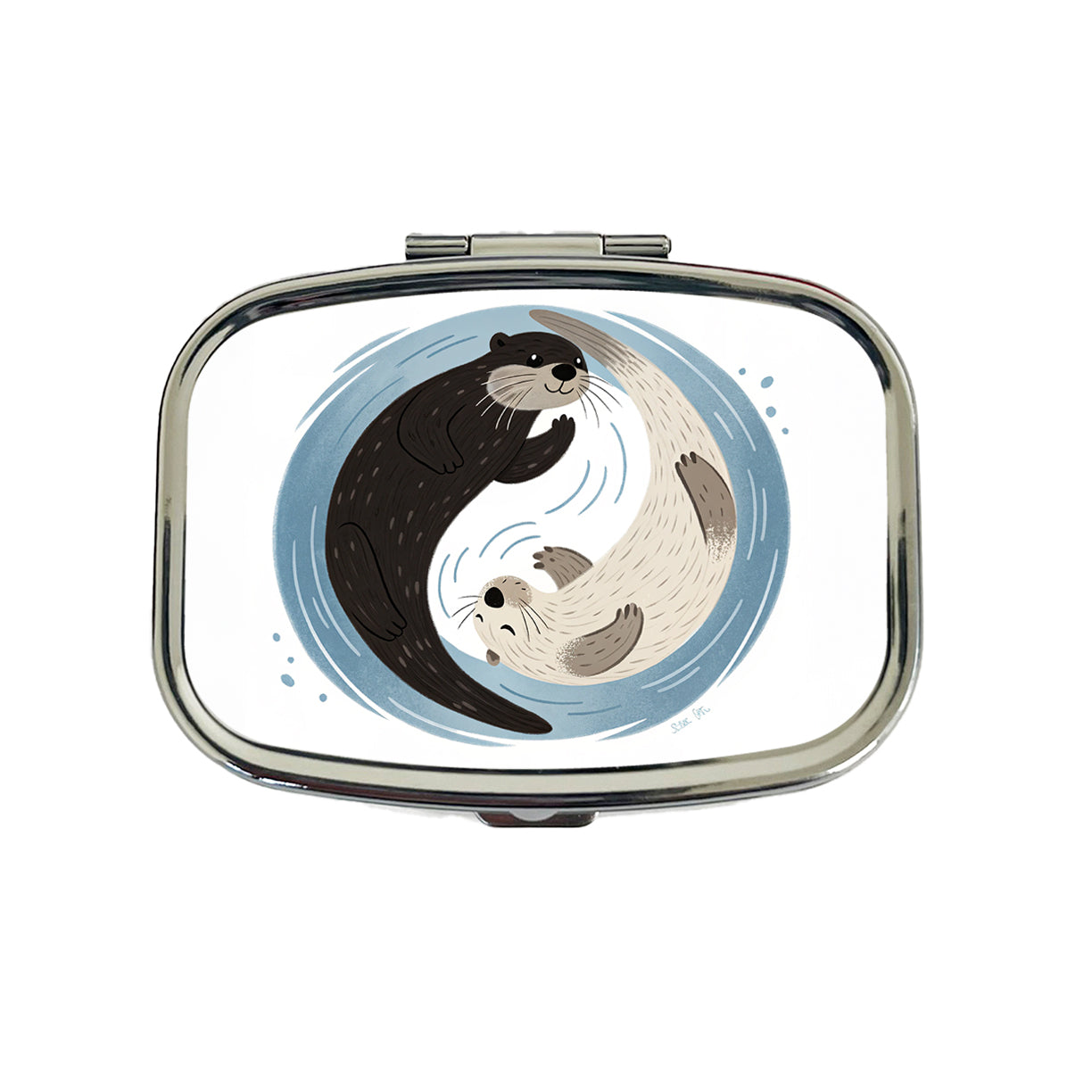 Two Otters Yin Yang Cute Travel Pill Box Case