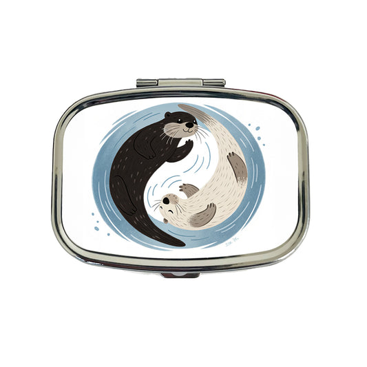 Two Otters Yin Yang Cute Travel Pill Box Case
