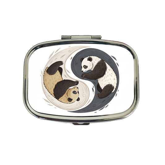 Two Pandas Yin Yang Travel Pill Box Case
