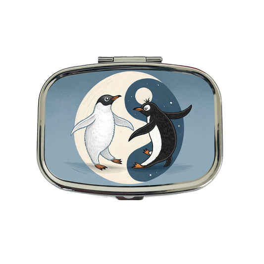 Two Penguins Yin Yang Travel Pill Box Case