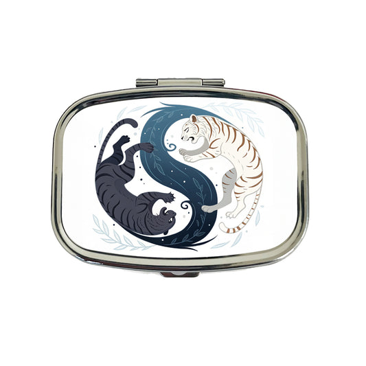 Two Tigers Yin Yang Awesome Travel Pill Box Case