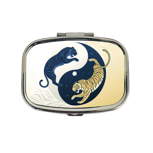 Two Tigers Yin Yang Travel Pill Box Case