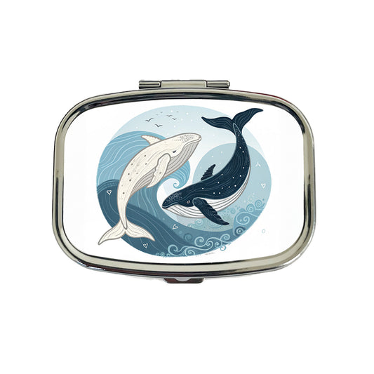 Two Whales Yin Yang Travel Pill Box Case