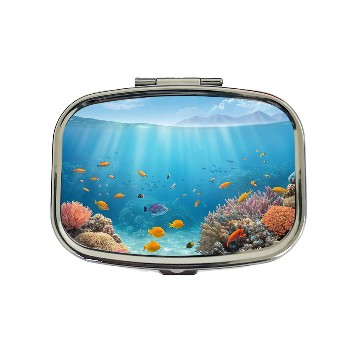 Underwater Scene Tropical Fish Ocean Travel Pill Box Case