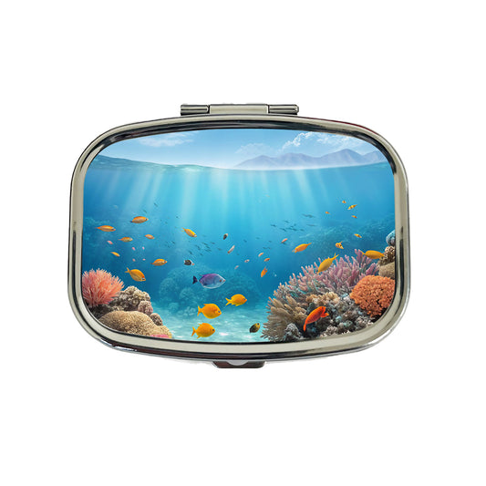 Underwater Scene Tropical Fish Ocean Travel Pill Box Case
