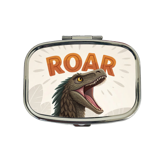 Velociraptor Roar Bold Dinosaur Travel Pill Box Case
