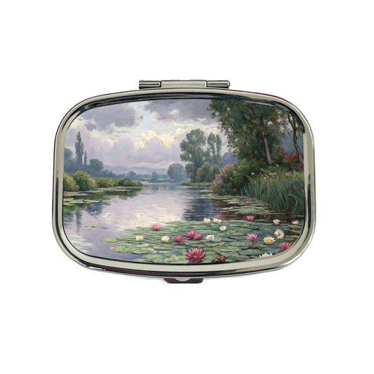Water Lilies By Claude Monet Inspired Travel Pill Box Case