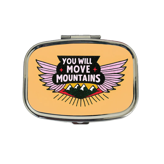 You Will Move Mountains Inspirational Travel Pill Box Case
