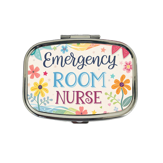 Emergency Room Nurse Appreciation Coquette Bows Flowers Travel Pill Box Case