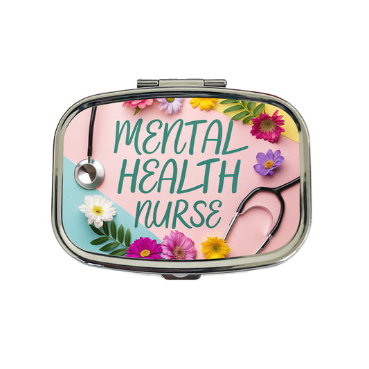 Mental Health Nurse Appreciation Stethoscope Flowers Travel Pill Box Case