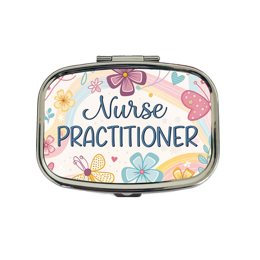 Nurse Practitioner Appreciation Coquette Bows Flowers Travel Pill Box Case