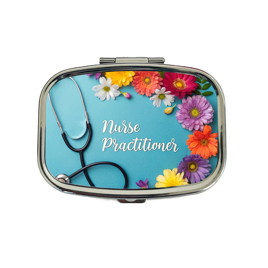 Nurse Practitioner Appreciation Stethoscope Flowers Travel Pill Box Case